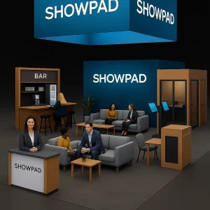 Showpad 30×30 Orlando trade show booth exhibit rental